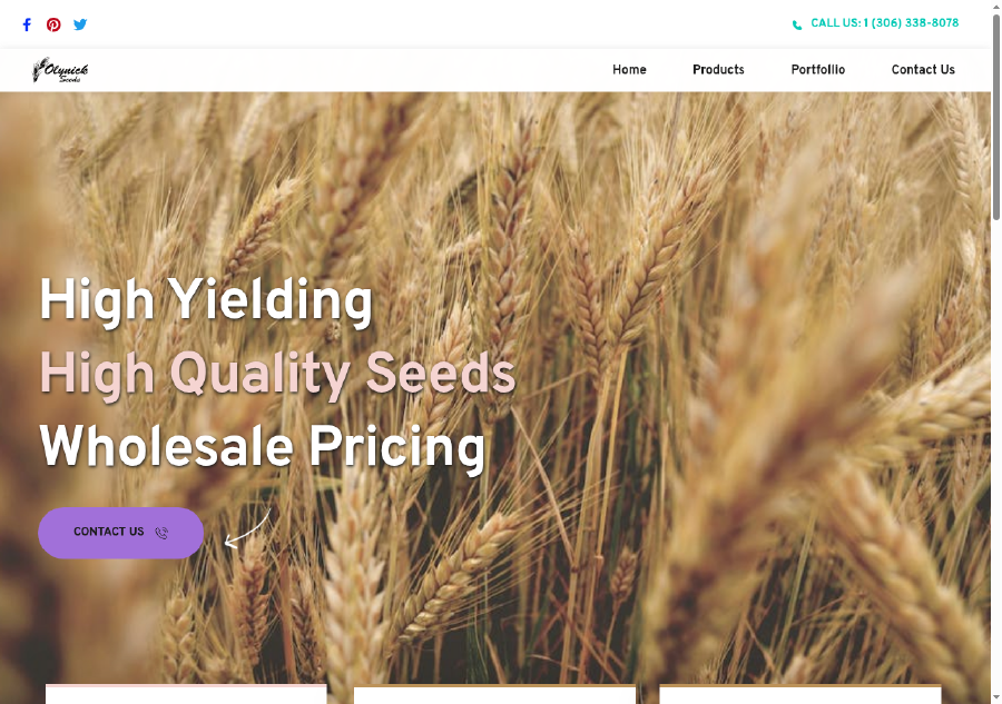 Olynick Seeds website screenshot