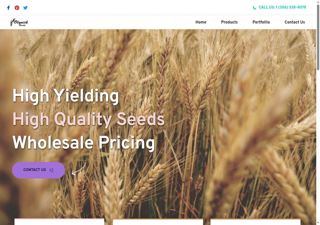 Olynick Seeds website screenshot